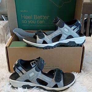 New KURU Tread Black/Gray Adjustable Straps Orthopedic Hiking Sandals Womens 9